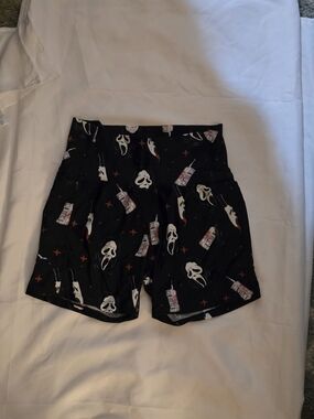 Ghost Face  Print Boxer Shorts - Black with White & Red Accents